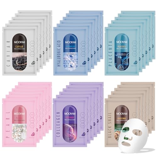 Face Masks Skincare Set for Girl,Moisturizing Collagen Facial Masks for Women Home Spa,Hyaluronic Acid Face Mask for All Skin Types,Day Night Facial Mask Deep Cleaning,Oil Contral 25ml (18Pack)