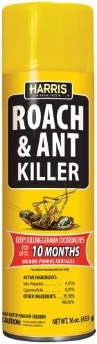 Harris 10-Month Roach & Ant Killer, Odorless & Non-Staining Aerosol Spray, 16oz