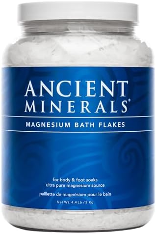 Ancient Minerals Magnesium Bath Flakes - Bathing Alternative to Epsom Salt - Soak in Natural Salts - High-Absorption Efficiency for Relaxation, Wellness & Muscle Relief (4 .4 lb)