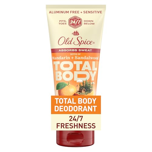 Old Spice Whole Body Deodorant for Men, Total Body Deodorant, Mandarin + Sandalwood, Aluminum Free Deodorant Cream for 24/7 Freshness // Dermatologist Tested Whole Body Deodorant, 3.0 oz