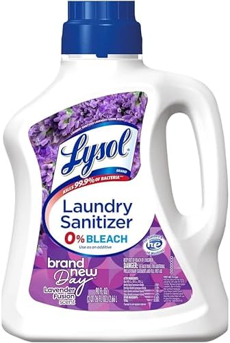 Lysol Disinfectant Laundry Sanitizer & Scent Booster, Laundry Detergent Additive, Color Safe Bleach Alternative, Laundry Odor Eliminator, Kills Bacteria & Viruses, Lavender Scent, 90 Fl Oz