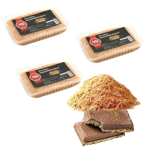 200g/7 oz, Cooked & Dried Chopped Kataifi for Dubai Chocolate | Ready-to-Use Shredded Fillo Dough (Kadayıf/Kunafa) | Roasted Kataifi, Knafeh, Phyllo Dough | Vacuum-Sealed for Freshness, ship from Turkey (Pack of 3)