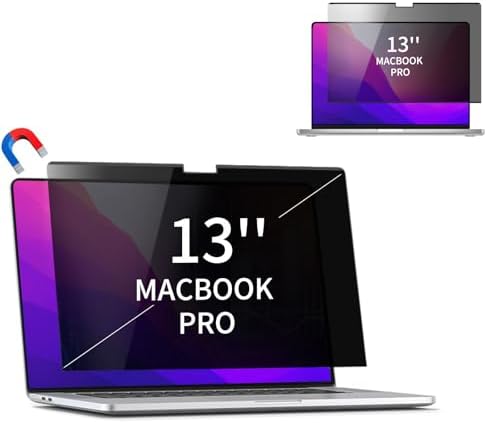 Seorsok Magnetic Privacy Screen for MacBook Pro 13 Inch (2016-2022, M1, M2),Removable Privacy Filter Matte Anti Glare Blue Light Protector, Privacy Screen Anti Peeping for Mac Laptop Computer