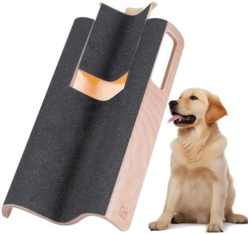M-Shaped Dog Scratch Pad for Nails with Treat Box, Dog Nail Scratch Board for Large Dogs, Dog Nail File Toy and Shorten Dog’s Side Nail Easier (with Treat Box, L)