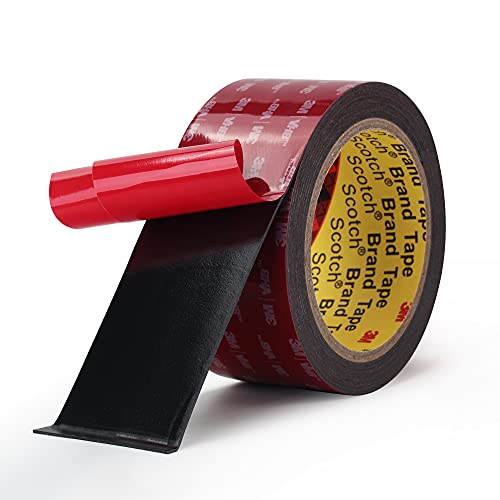 3M Double Sided Mounting Tape 5925 VHB 2" Width Black Foam Tape High Bond Waterproof Heavy Duty Strong Adhesive Tape Thick 0.025 in Fastener Replace Décor Frame Logos
