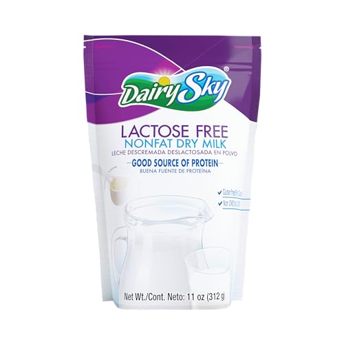 DairySky Lactose Free Milk Powder 11 oz - Powdered Milk, Non GMO Fat Free for Baking & Coffee, Kosher with Protein & Calcium | Great Substitute for Liquid Milk | RBST Hormone-Free