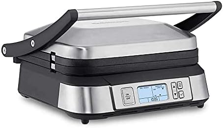 Cuisinart GR-6S Contact Smoke-Less Mode Griddler, 11.5"(L) x 10.5"(W) x 7.0"(H), Silver (Renewed)