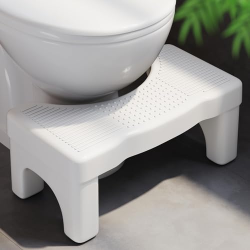 Premium Toilet Stool Squat for Adults, Non-Slip Squatting Poop Stool for Bathroom, Portable Toilet Pooping Stool for Adult/Kids, 7 Inch Potty Foot Step, US Patented