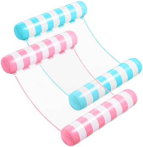 SLOOSH 2 Packs Strip Type Hammock Pool Floats Adults, 4-in-1 Multi-Purpose Inflatable Pool Floats PVC Water Hammock Lounge Floaties