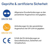 MEDlight Premium LED & UV Safety Glasses for Reliable Eye Protection I Tested according to DIN 170 I from Germany I Adjustable Solarium Glasses for Sun Bed and Sun on the Beach