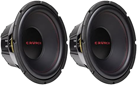 Crunch CRW12D4 12 Inch 800 Watt RMS 4 Ohm Dual Voice Coil Car Audio Subwoofer Speakers with Spade Terminals for Sealed or Vented Enclosure (2 Pack)