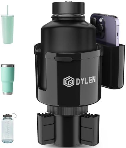 DYLEN Car Cup Holder Expander, Cup Holder Extender Adapter for Car with Expandable Base, Fits Yeti 20/26/30/46oz, Hydroflask 32/40oz, Large Water Bottles in 2.8"-4.2" (16-46oz)