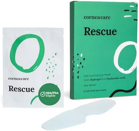 Rescue: Hydrogel Self Cooling Compress | Cold Eye Masks for Puffy Eyes | Self Cooling Eye Compress for Fast Relief | Travel Ready | 6 Count | FSA & HSA Eligible