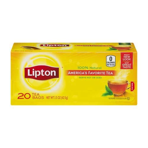 Lipton, America's Favorite Tea, Black Tea, Tea Bags, 20 Ct (Pack of 4)