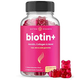 Hair Skin & Nails Gummies | Biotin with Collagen & Keratin | 5000mcg Biotin Beauty Complex | Vitamin Supplement | Berry | 120 Count for Women & Men | Healthy Hair, Radiant Skin & Strong Nails