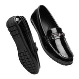 BGSTGUDS Women's Wide Loafers Shoe Cute Dressy Shoes Ladies Comfort Slip Ons Work Shoes, Black Patent Leather, Size 8.5