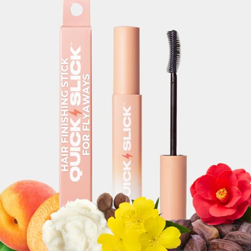 INH Hair Mascara for Flyaways | Quick Slick Hair Finishing Stick for Flyaways, Frizz Control, & Slick Back Look | Non Greasy & Non Comedogenic Smoothing Serum & Frizz Tamer Wand | Peach Tart, 18ml
