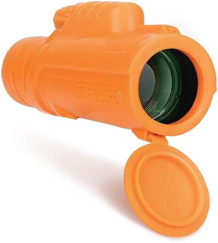 Starscope 10x42 Monocular for Adults - High Power HD Mini Telescope Monoculars Birdwatching Hunting Hiking Wildlife Viewing | BAK4 Prism Scope, FMC Lens, Wide Field of View (Orange)