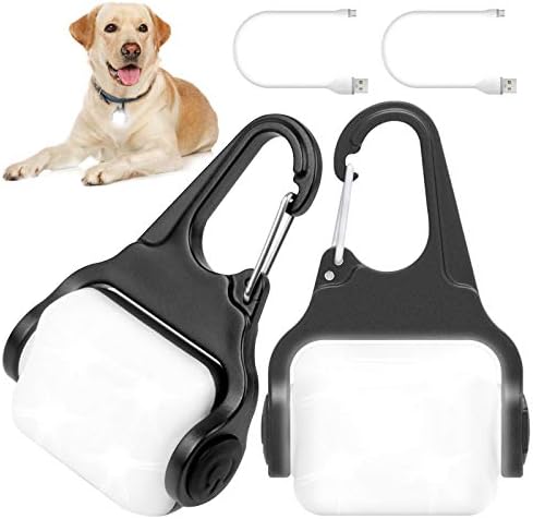 Dog Lights for Night Walking, Clip on USB-C Rechargeable Dog Collar Light, 3 Light Modes Dog Light, IP65 Waterproof Dog Night Light, LED Safety Light for Running, Camping, Climbing, Bike, 2 Pack