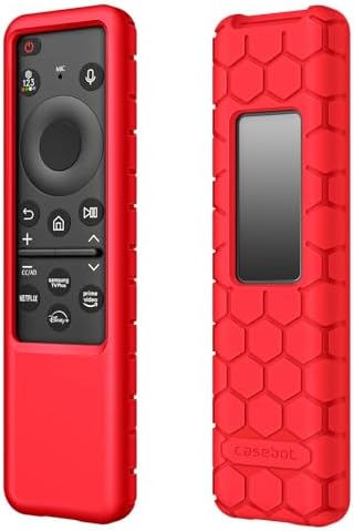 Fintie Case for Samsung Smart Solar Cell Remote 2024 2023 TM2360F / TM2361F / TM2360E / TM2361E BN59-01436A BN59-01432A BN59-01432J, Light Weight Anti Slip Shockproof Silicone Cover, Red