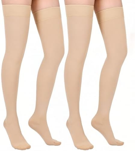 Compression Stockings for Women & Men, 20-30mmHg Thigh High Compression Socks for Varicose Veins, Swelling, Pregnant