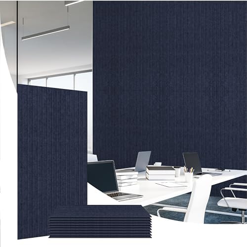 Olanglab Acoustic Wall Panels 10 Pack, 48 x 24 per Acoustic Panels Sound Absorbing, Decorative Sound Panels for Home Studio and Office, Dark Blue