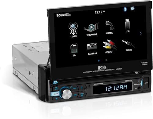 BOSS Audio Systems BV9968MB Car Stereo – Single Din, 7 Inch Touchscreen, Bluetooth, No CD DVD Player, AM/FM Radio Receiver