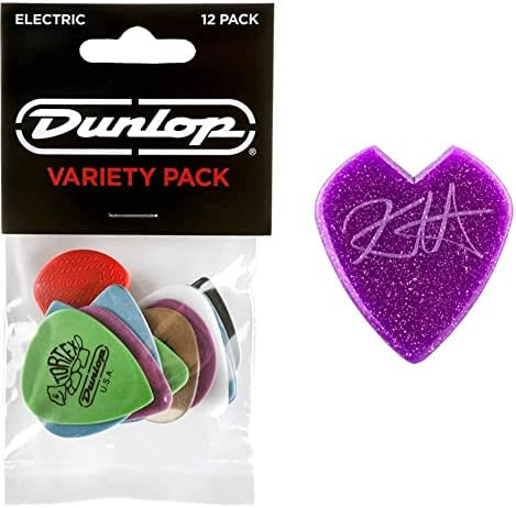 JIM DUNLOP Electric Guitar Pick Variety Pack (12 Pack) and Kirk Hammett Signature Jazz III Guitar Picks (6 Pack)