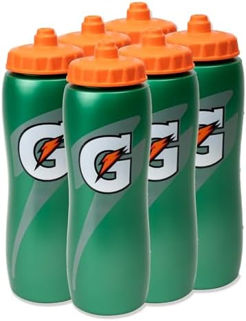 Gatorade 32 Oz Squeeze Water Sports Bottle - Value Pack of 6 - New Easy Grip Design for 2014