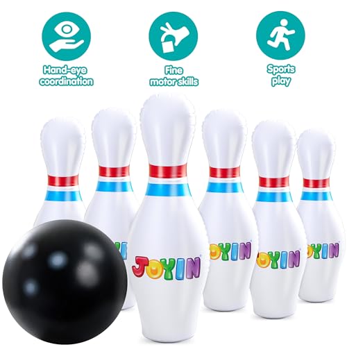 JOYIN Giant Inflatable Bowling Set for Kids and Adults, Christmas Birthday Party Games, Kids Education Motor Skills Toys