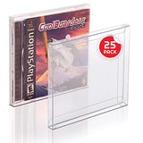 Game Box Protector Compatible with CD Jewel Games, PS1 Games Clear Case - 0.35MM Bulk retail bags Game Storage Case - Retro gaming console partner for retro game system collection (pack of 25)