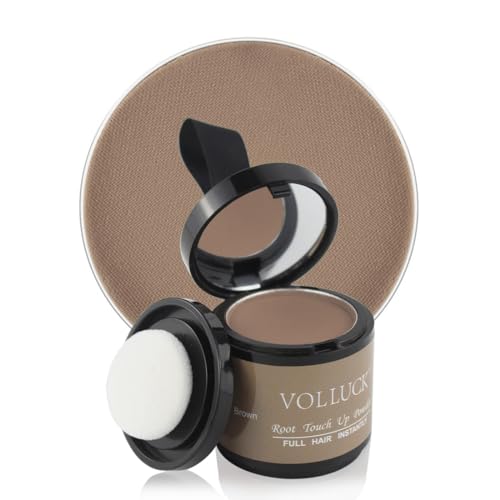 Hairline Powder for Women Men, VOLLUCK Root Touch Up Hair Powder Root Cover Up Hair Color Powder 0.35 Ounce, Hair Shadow Powder Cover Your Root Concealer, Bald Spots, Eyebrows, Light-Brown