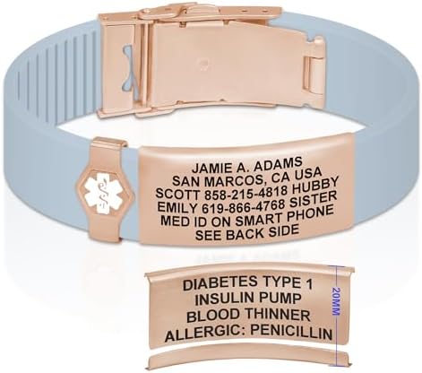 Divoti Custom Engraved Medical Alert ID Bracelet – Dual-Sided Laser Etching, Silicone Wristband, Stainless Steel Security Clasp – Adjustable & Trim-to-Fit – Emergency Medical Info Band for Men & Women