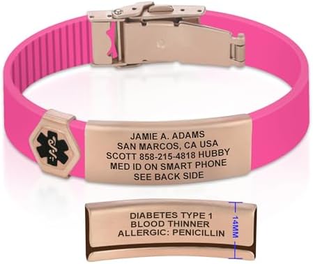 Divoti Custom Engraved Medical Alert ID Bracelet – Dual-Sided Laser Etching, Silicone Wristband, Stainless Steel Security Clasp – Adjustable & Trim-to-Fit – Emergency Medical Info Band for Men & Women