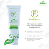 BioMin F Toothpaste - Helps Strengthen & Protect Enamel, Provide Relief to Sensitive Teeth - 75ml Mild Minty Flavour Fluoride Toothpaste for Adults & Kids - Suitable for Vegans, Not Tested on Animals