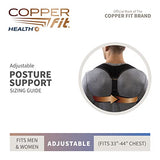 Copper Fit Health Unisex Posture Support, Adjustable,Black