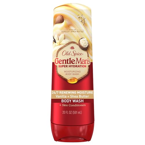 Old Spice Body Wash GentleMan’s Super Hydration for Men, 24/7 Renewing Moisture, Gentle on Skin, Vanilla + Shea Scent, 20 fl oz