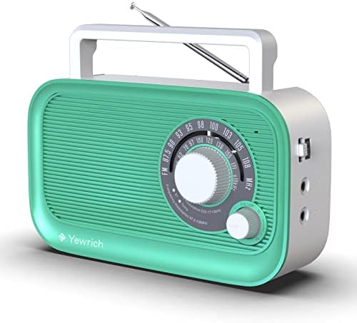 Portable AM/FM Radio with Bluetooth, Battery Operated Transistor Analog Radio or AC Powered with Best Reception, Big and Precise Tuning Knob Large Bluetooth Speaker Easy to Use Suit for Home Cafe