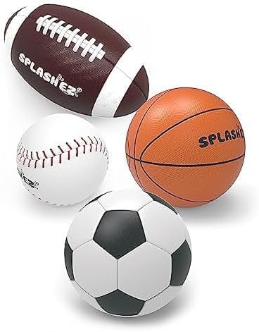 SplashEZ Mold Free Bath Toys for Kids & Toddlers, Sealed No Hole Baby Bath Toys, Soft Durable Sport Balls Set, Float on Water, No Mold Design for Shower Tub Pool, Infant Babies Ages 0-1-3-6-12-18 Mo