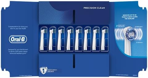Oral-B Genuine Precision Clean Replacement White Toothbrush Heads, Refills for Electric Toothbrush, Deep and Precise Cleaning, Mailbox Size, Pack of 8