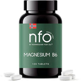 NFO Magnesium B6 [120 Tablets] Norwegian Natural Complex with a high Dosage of Magnesium and Vitamin B6 for Regulation of The Nervous System, hormonal Activity and Psychological Function