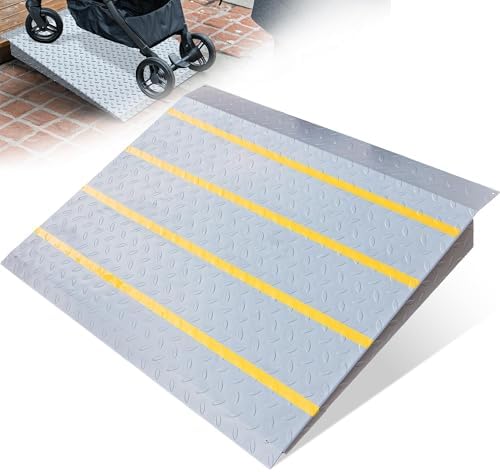 VNN Door Threshold Ramp, Threshold Ramps for Doorways, Ideal Entry Handicap Ramp for Elderly Wheelchairs, Carts, Scooters and Walkers, Door Ramp for 2in Rise(33.5" L * 31.7" W, Alloy Iron, 800LBS)