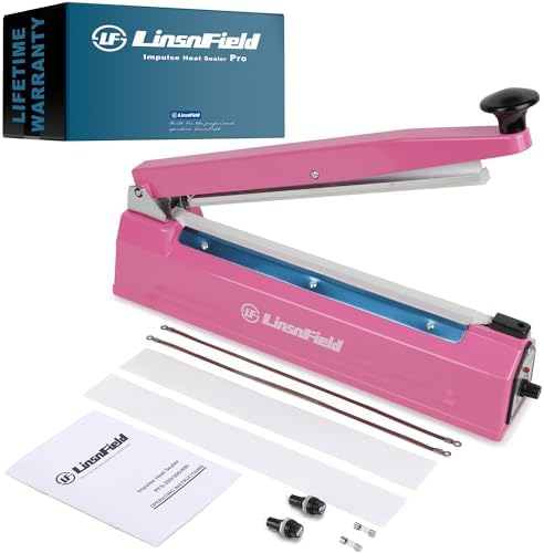 Sealer Pro, Patented 12-inch Impulse Heat Sealer, 7-mm Sealing Width Super Heavy Duty Bag Sealing Machine with Extra 2 Replacements, 1Fuse Included, Dragon Fruit