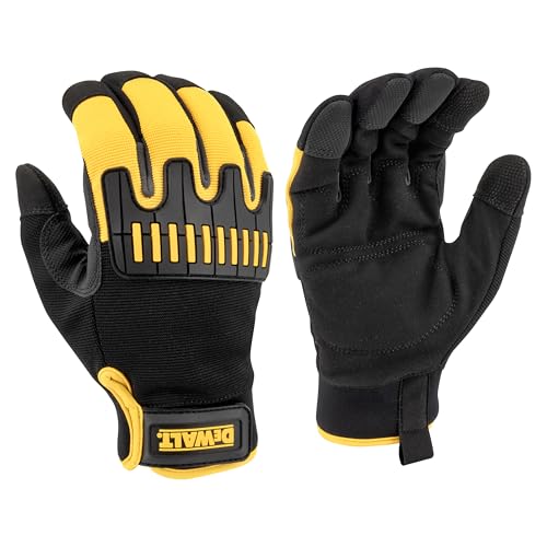 DEWALT DPG758 Unisex Heavy-Duty 100g Thinsulate Lined Cold Weather Impact Glove with Padded Palm, TPR and Touchscreen - Yellow/Black - Size X-Large
