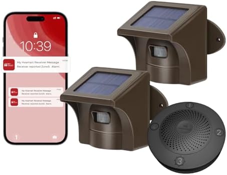 eMACROS Pro 3 Driveway Alarm with Phone App-1/2 Mile Long Range Solar Wireless Driveway Alarm,Outdoor Driveway Alarms Wireless Outside Weatherproof Motion Sensor & Detector