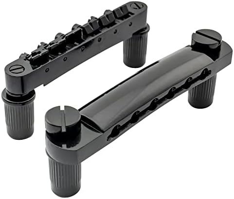 Musiclily Guitar Tune-O-Matic Bridge and Stop Bar Tailpiece with Anchors and Studs Set for Epiphone Les Paul LP SG Style 6 String Electric Guitar,Black