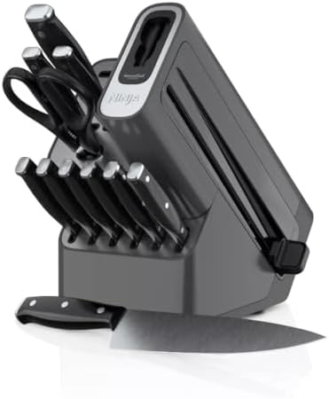 Ninja NeverDull Essential 12 Piece Knife System with Built in Sharpener - K12012 - High Carbon Stainless Steel, Hand Wash