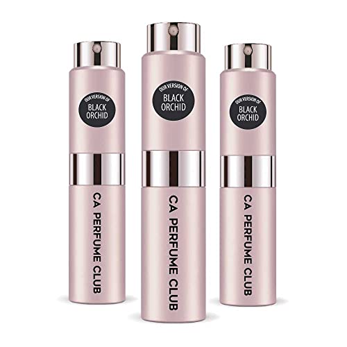 CA Perfume Impression of T. Ford Black Orchid For Women Replica Version Fragrance Dupes Concentrated Long Lasting Eau de Parfum Spray Refillable Atomizer Bottle 0.27 Fl Oz-X3