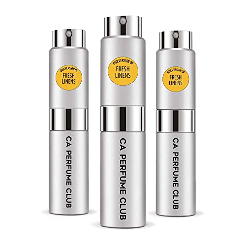 CA Perfume Impression of Emra Fresh Linens For Women & Men Fragrance Concentrated Long Lasting Eau de Parfum Spray Refillable Glass Atomizer Bottle 0.27 Fl Oz-X3