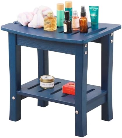 HDPE Waterproof Shower Bench,Shower Seats for Adults Shaving Legs,Shower Stool for Inside Shower 300 Lbs Capacity Navy